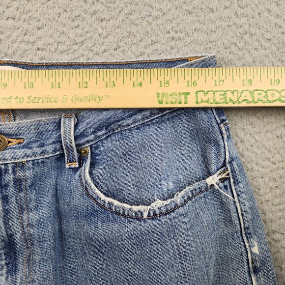 Relaxed Straight Faded Distressed Mens Workwear Blue Jeans Denim 36x30 Cotton - Picture 3 of 12